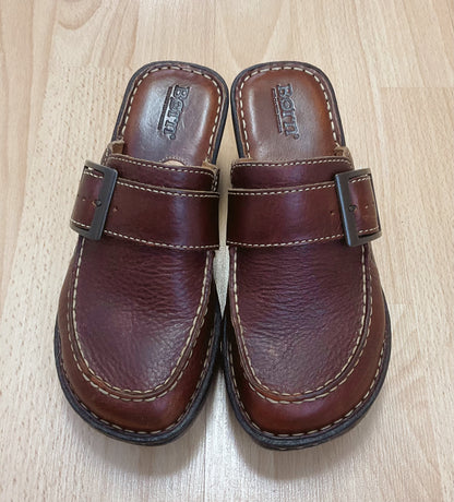 Born Shoe Size 6 Brown Buckle Mules