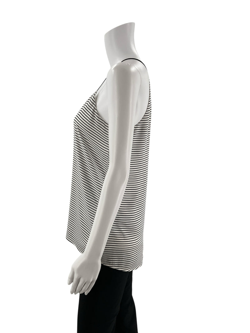 Express Black/White Stripe Pre-Owned Ladies Top - Size Small
