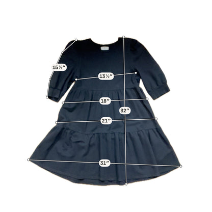 Lila by Anthropologie Black Tiered Puff Sleeve Cotton Mini Dress Size SP