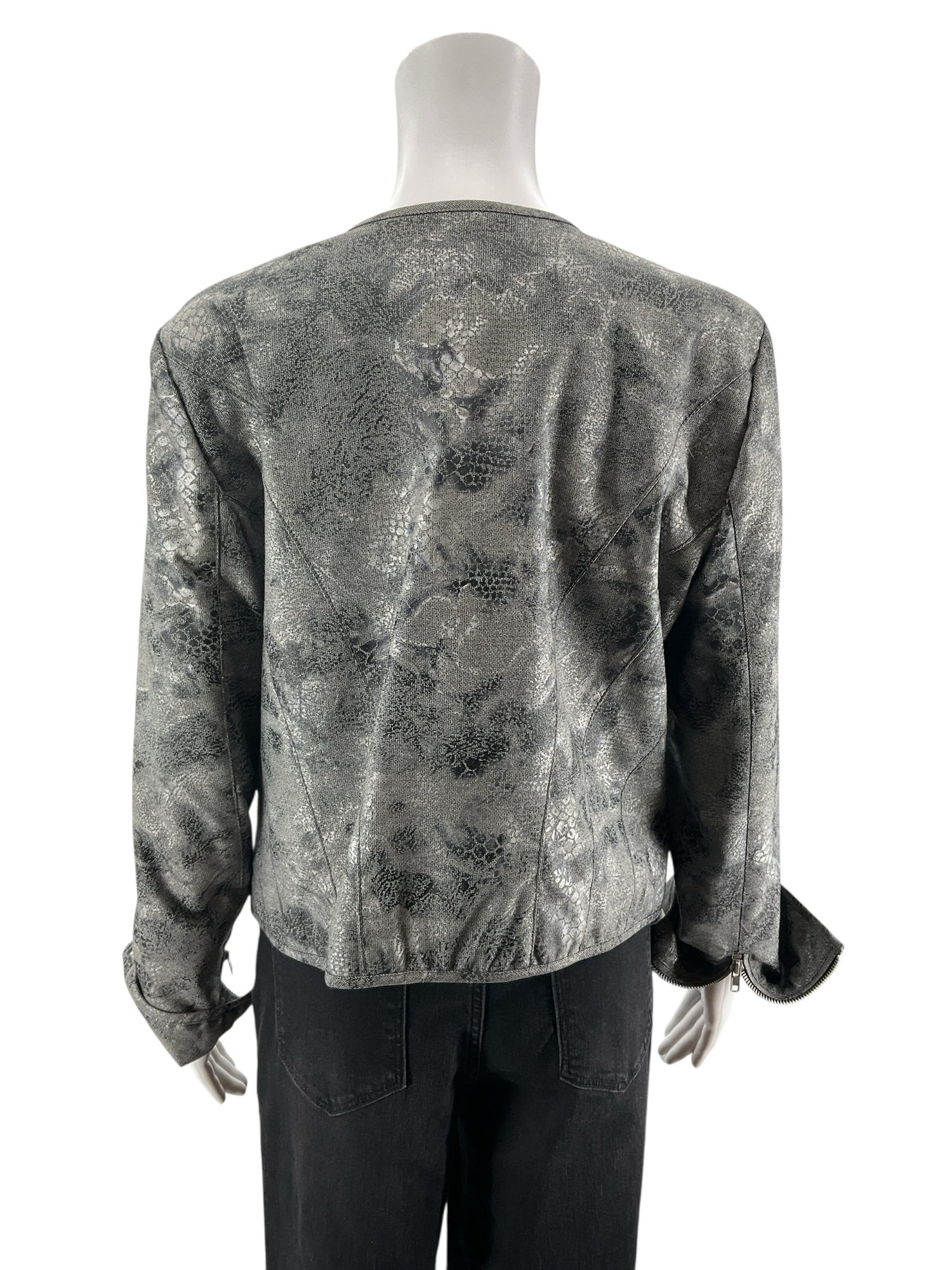 Kenneth Cole New York Snake Print Moto Jacket - Size Medium - ONLINE ONLY