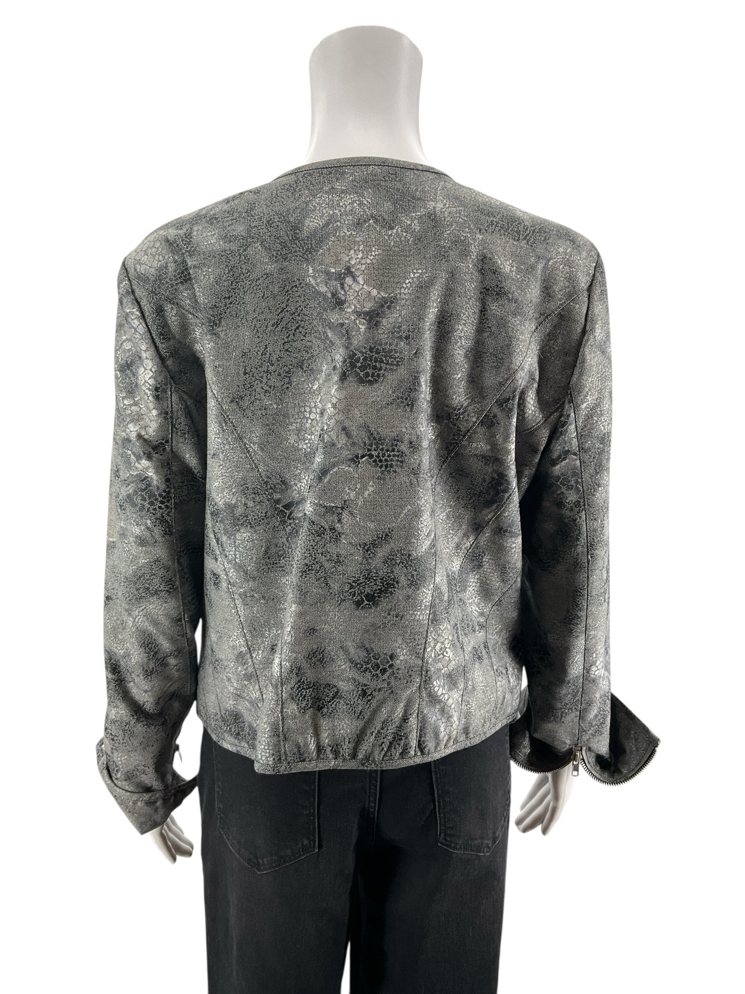 Kenneth Cole New York Snake Print Moto Jacket - Size Medium - ONLINE ONLY