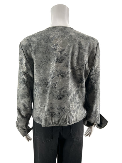 Kenneth Cole New York Snake Print Moto Jacket - Size Medium - ONLINE ONLY