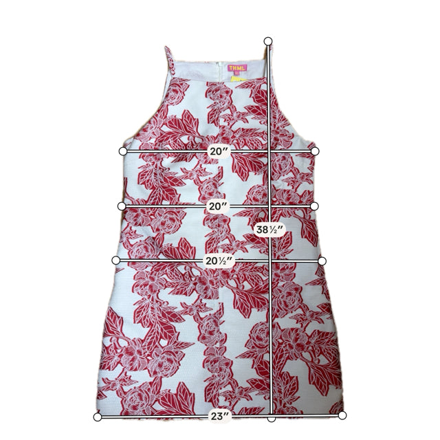 THML Red &amp;amp; White Floral Jacquard Sheath Dress Size Large- ONLINE ONLY