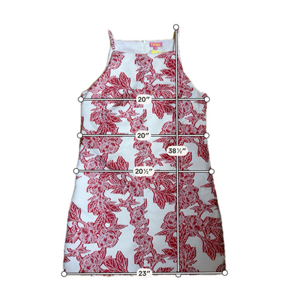 THML Red &amp;amp; White Floral Jacquard Sheath Dress Size Large- ONLINE ONLY