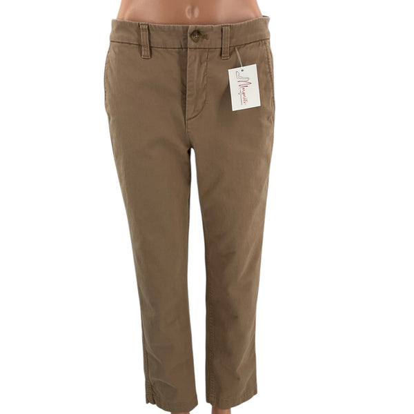 J Crew Dark Khaki Solid Ladies Pre-Owned Pants - Size 2 - Margaret’s Fine Consignment