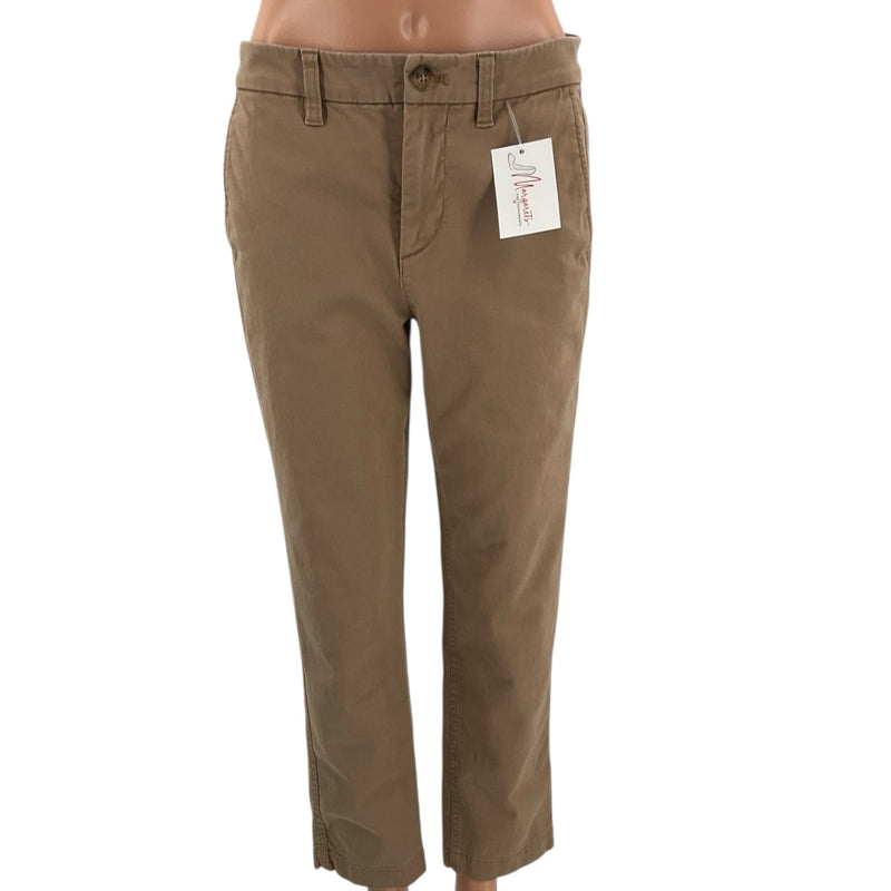 J Crew Dark Khaki Solid Ladies Pre-Owned Pants - Size 2 - Margaret’s Fine Consignment
