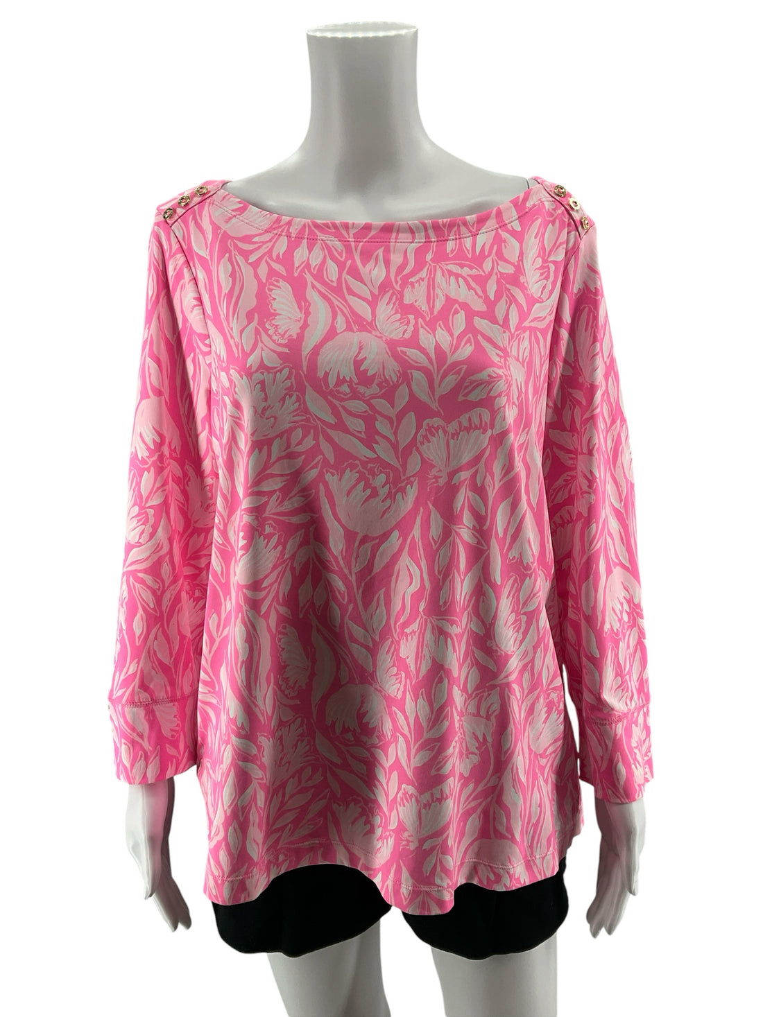 Lilly Pulitzer Chillylilly Marlina Tunic Top Pink White XL