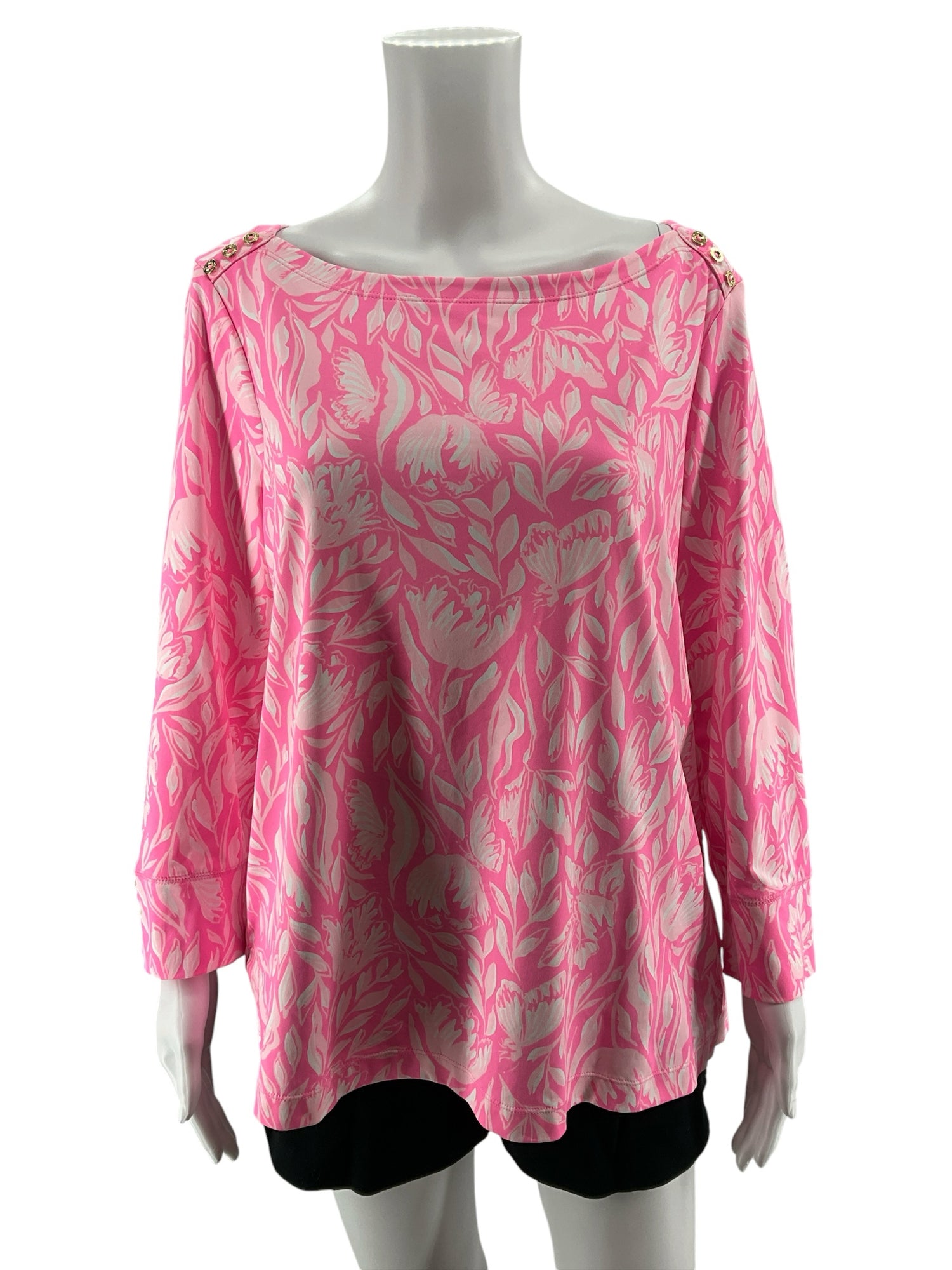 Lilly Pulitzer Chillylilly Marlina Tunic Top Pink White XL