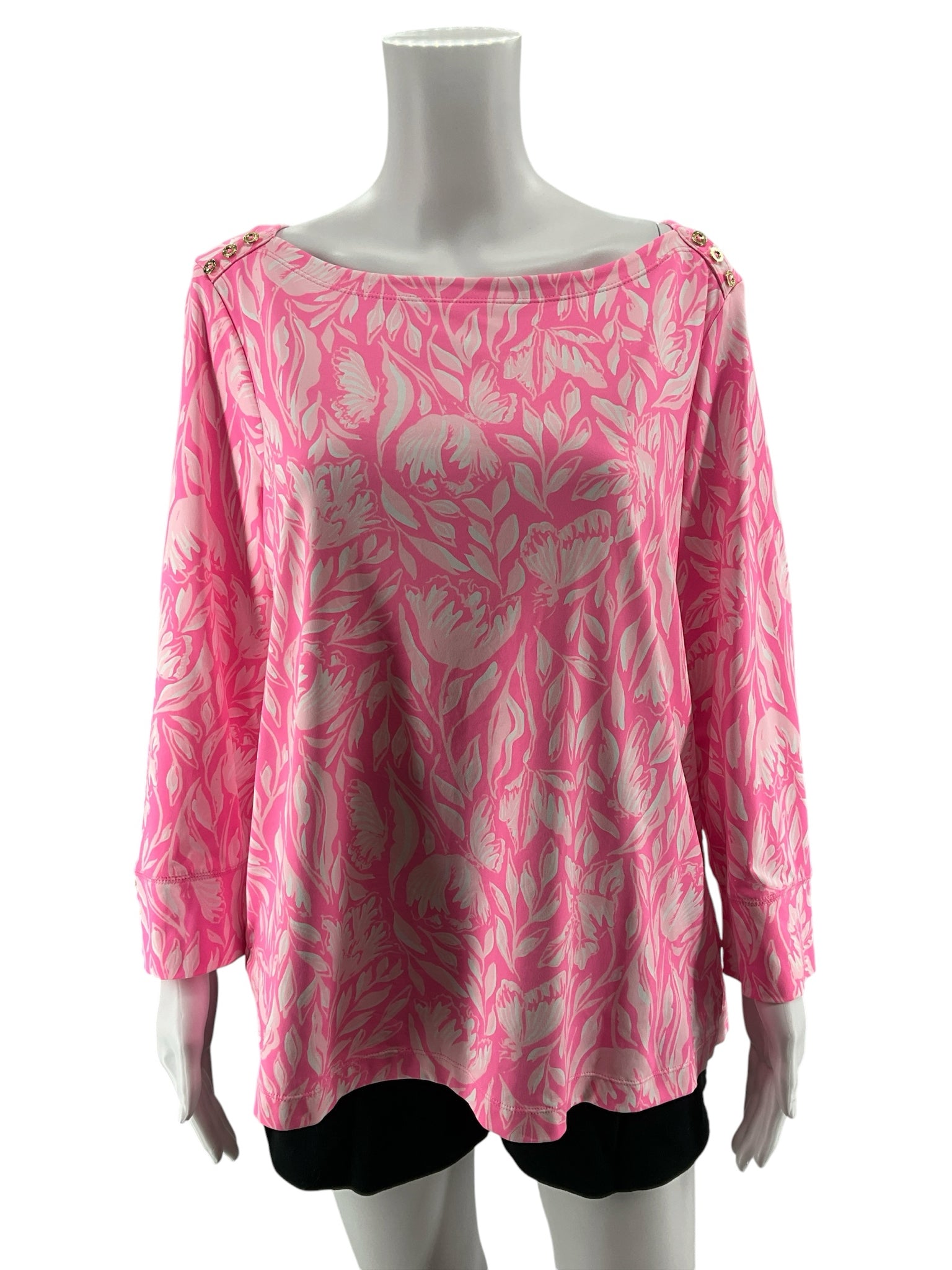 Lilly Pulitzer Chillylilly Marlina Tunic Top Pink White XL