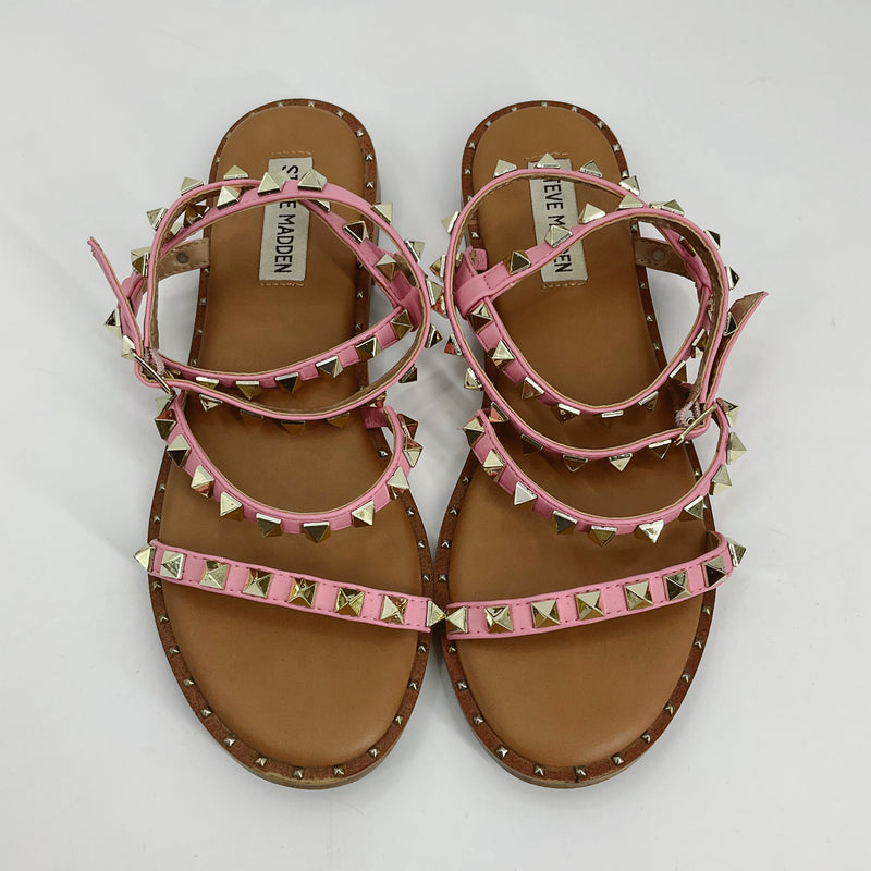 Steve Madden Pink/Gold Studded Pre-Owned Ladies Sandals - Size 7 - Margaret’s Fine Consignment