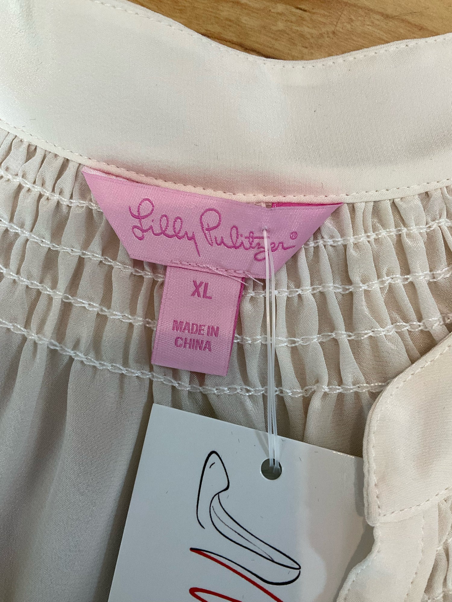 Lilly Pulitzer Elsa Silk Top XL Resort White Blouse