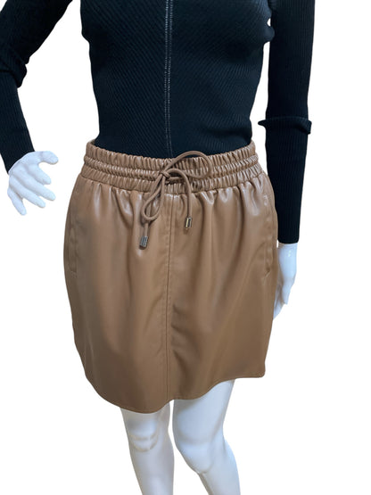 entro Size M Tan pleather Skirt