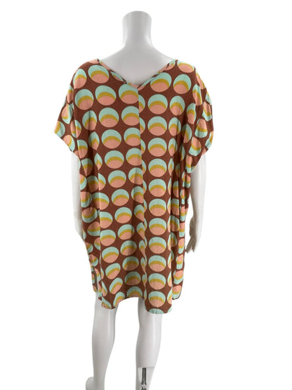 Becasa Rust/Multi Circles Print Pre-Owned Ladies Dress - Size XS - Margaret’s Fine Consignment