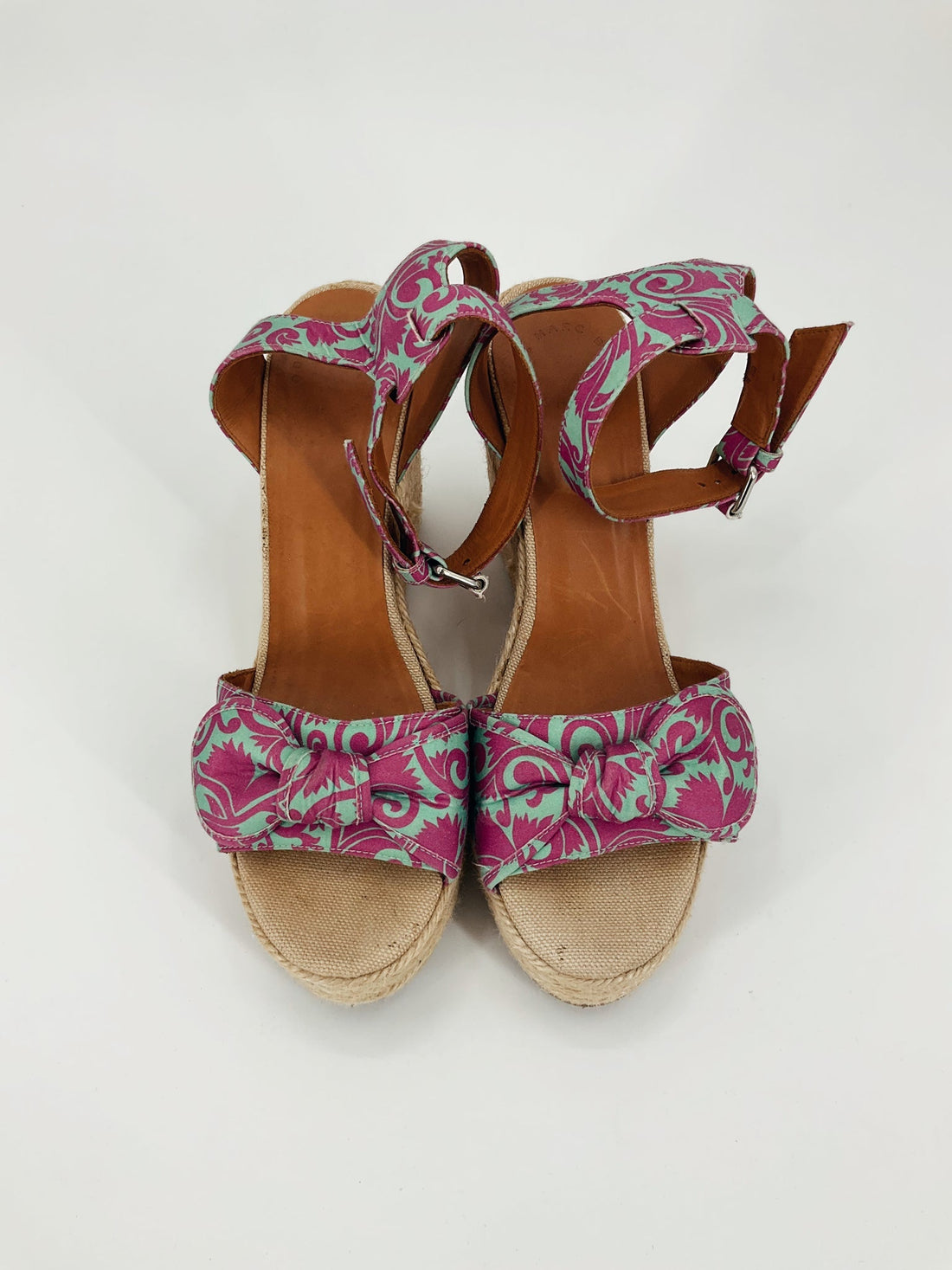 Marc By Marc Jacobs Aqua/Purple Floral Pre-Owned Ladies Sandals - Size 10 - Margaret’s Fine Consignment