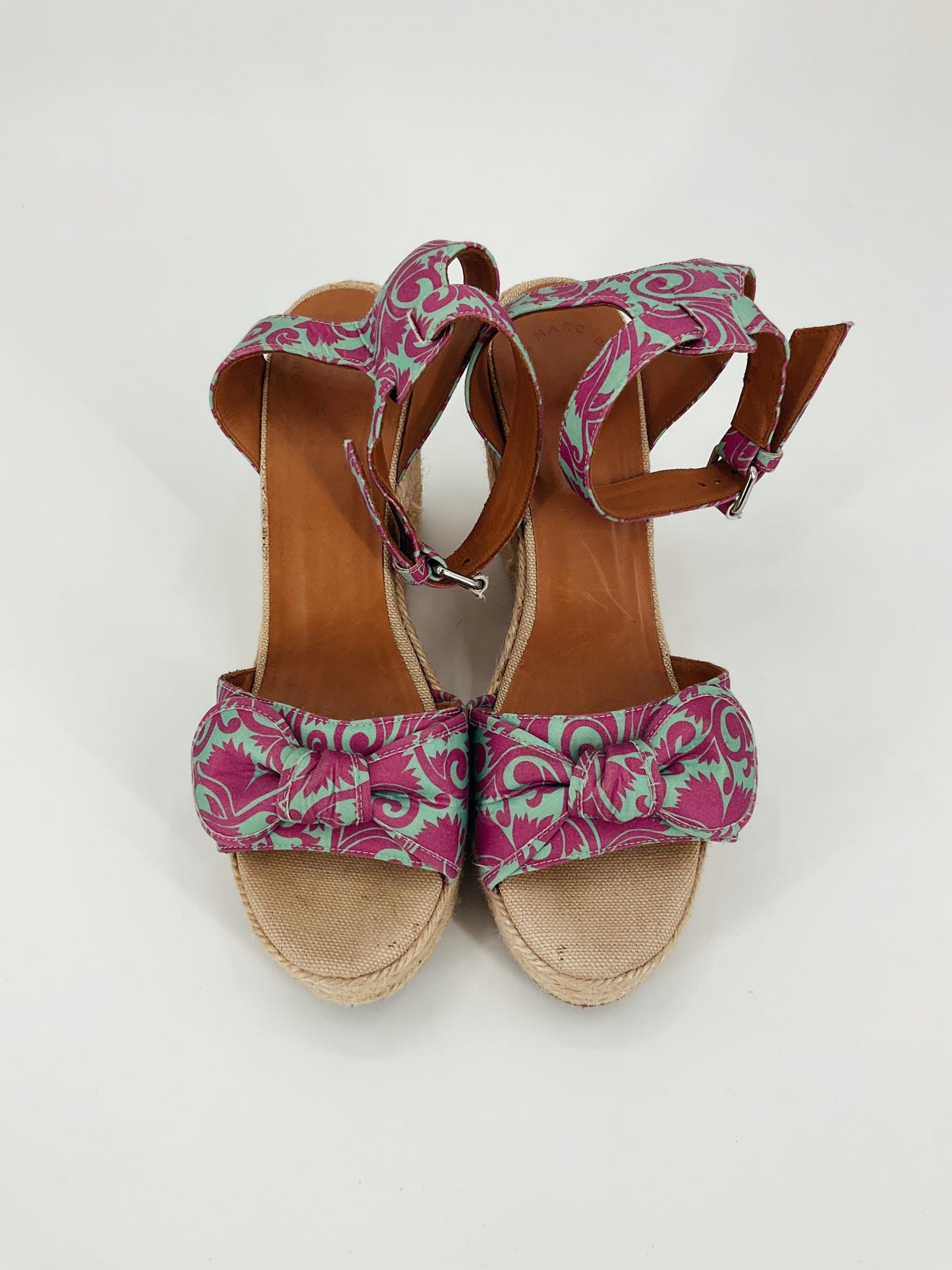 Marc By Marc Jacobs Aqua/Purple Floral Pre-Owned Ladies Sandals - Size 10 - Margaret’s Fine Consignment