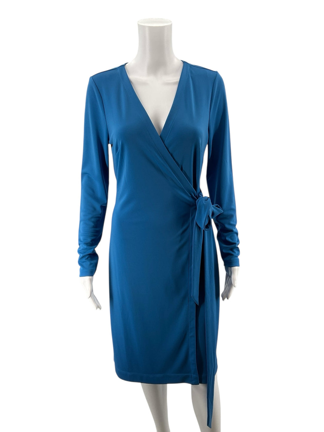 Ann Taylor Turquoise Solid Pre-Owned Ladies Dress - Size 8 Petite - Margaret’s Fine Consignment