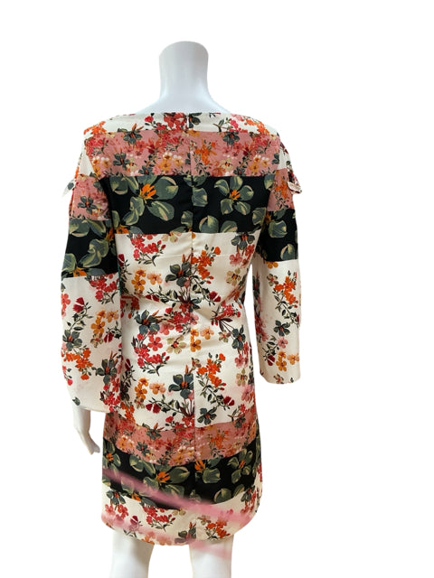 MSK Floral Cold Shoulder Tie-Sleeve Shift Dress Size Medium