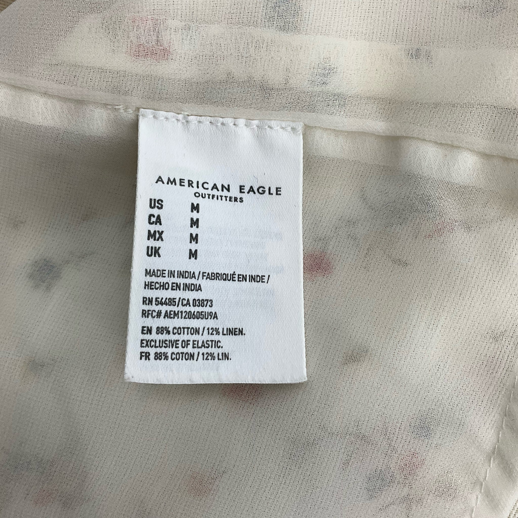 American Eagle Cream/Multi Floral Dress - Size Mediium