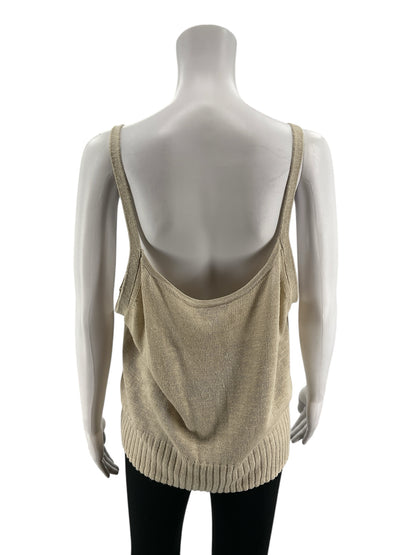 Banana Republic Ramie Blend Sleeveless Sweater Tank Top XL Tan NWT