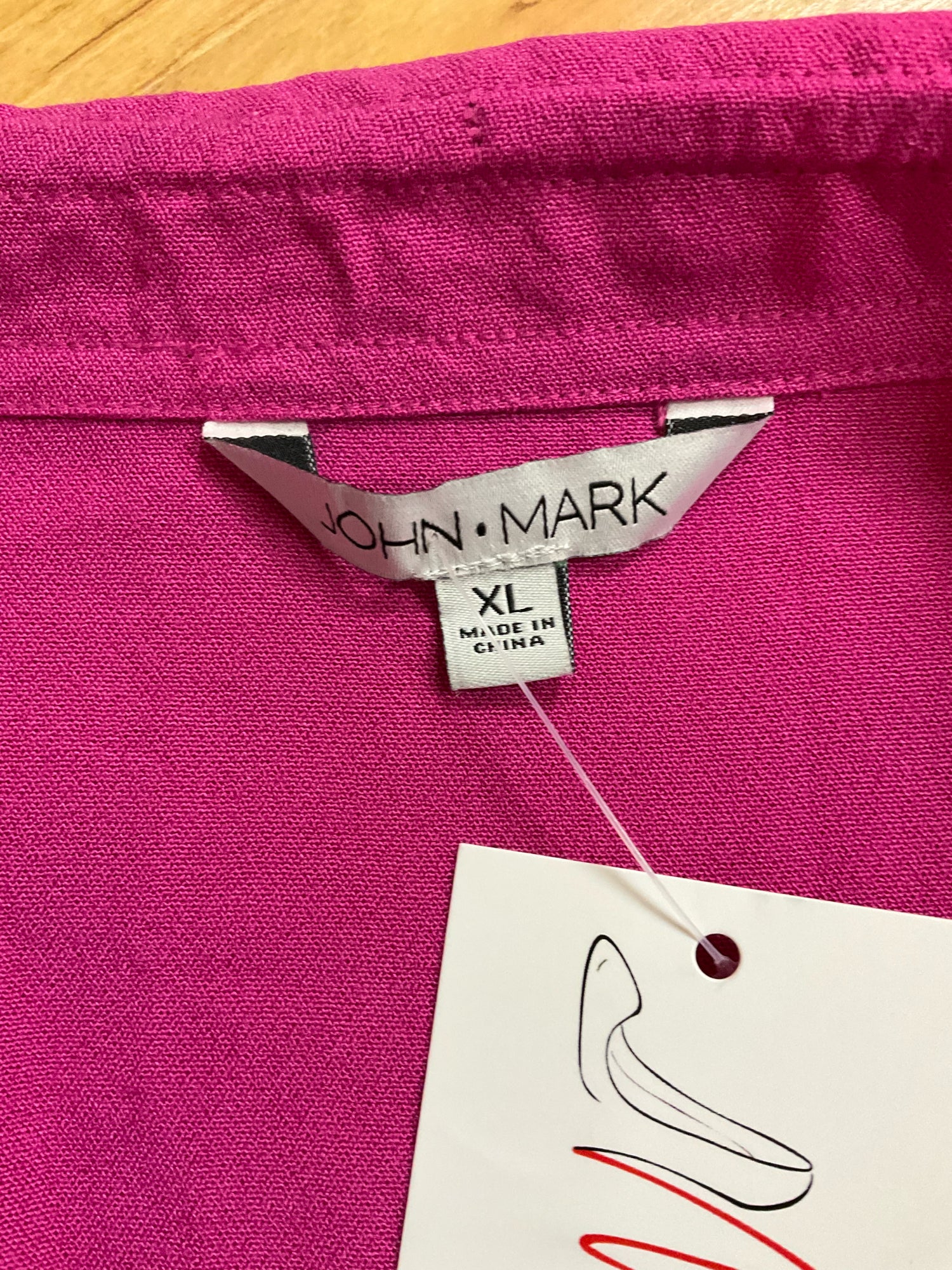 John Mark Fuchsia Pink Oversized Tunic Blouse Top Size XL NWT
