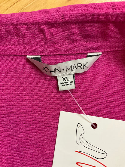 John Mark Fuchsia Pink Oversized Tunic Blouse Top Size XL NWT