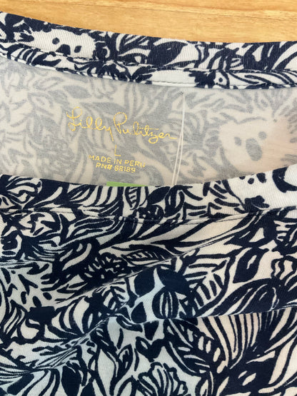 Lilly Pulitzer Size L navy/white Pre-Owned Ladies Tops