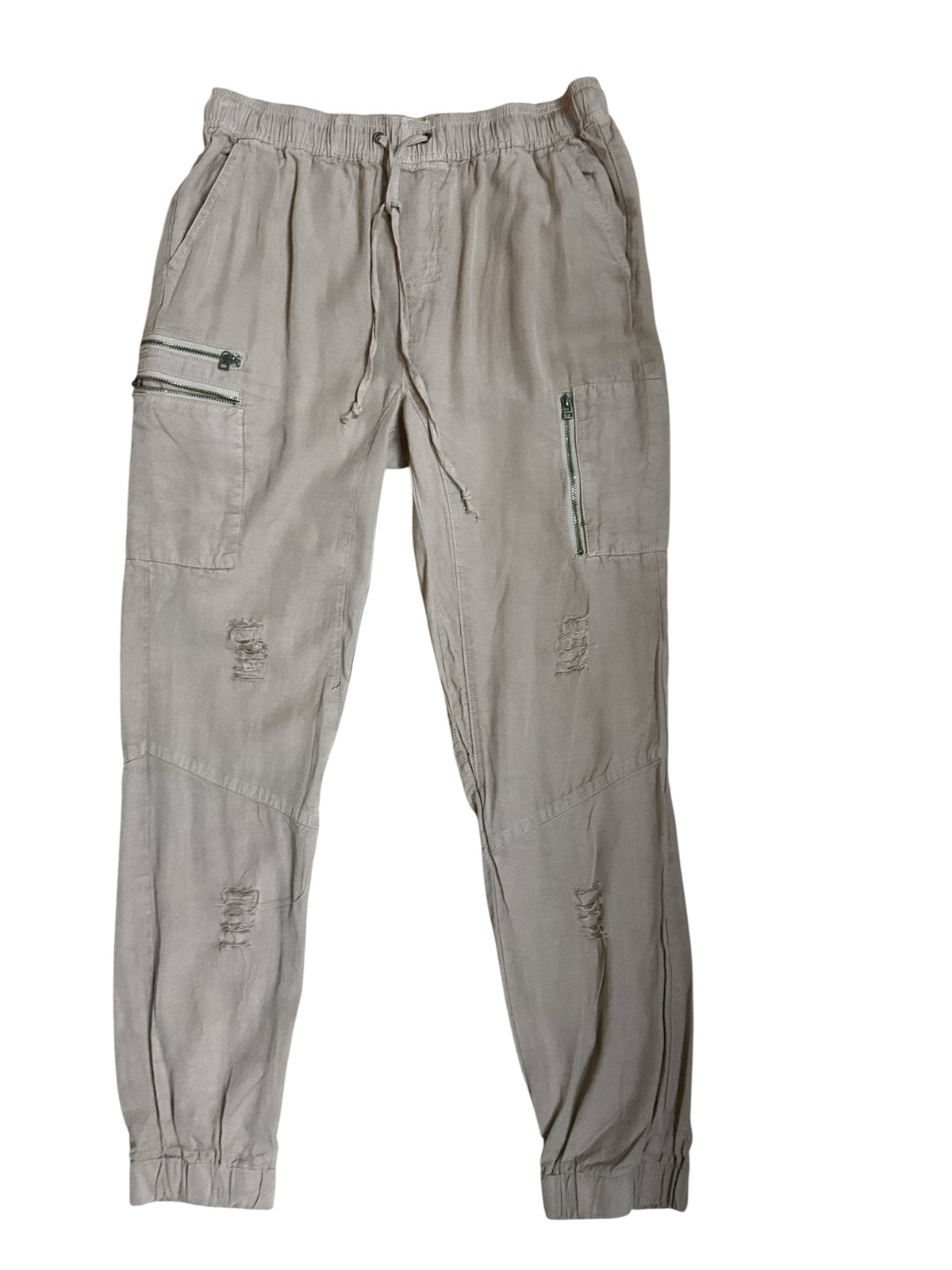 Whispering Smith Womens 100% Tencel Cargo Jogger Pants Tan Size Medium - ONLINE ONLY