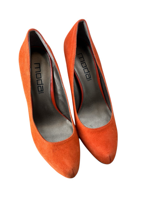 Moda Orange Suede Heel Size 7