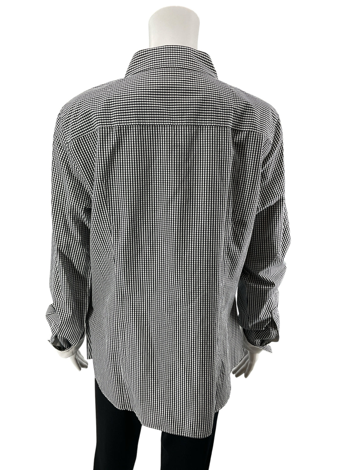 J.Crew Haberdashery Navy &amp; White Gingham Button-Down Casual Top - Size XL - ONLINE ONLY