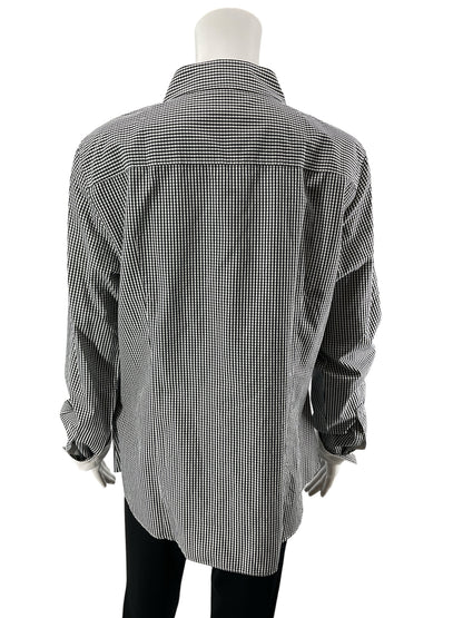 J.Crew Haberdashery Navy &amp; White Gingham Button-Down Casual Top - Size XL - ONLINE ONLY