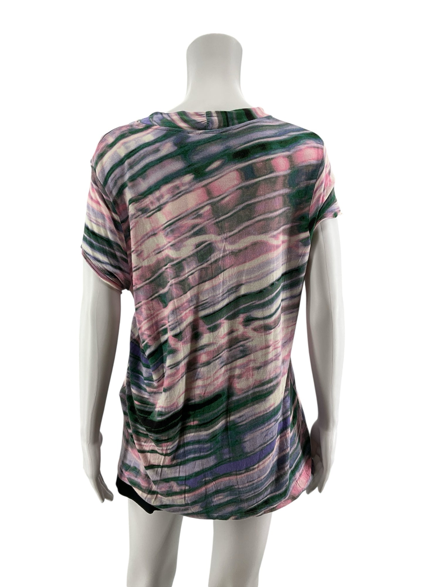 Simply Vera Vera Wang XL Watercolor Print V-Neck Top | Pre-Owned Rayon Blouse