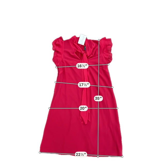 Vince Camuto Fuchsia Red Tie-Neck Flutter Sleeve Dress | Size 8