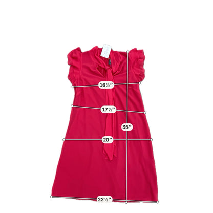 Vince Camuto Fuchsia Red Tie-Neck Flutter Sleeve Dress | Size 8