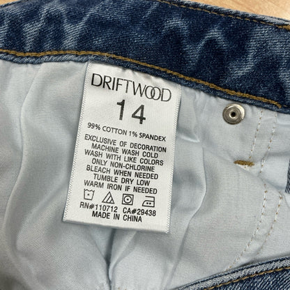 Driftwood Clara Floral Embroidered Flare Jeans Size 14