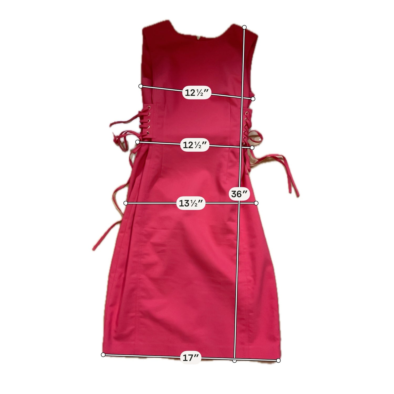 Calvin Klein Corset Lace-Up Sheath Dress Size 8 Cherry Red