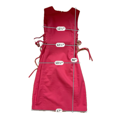 Calvin Klein Corset Lace-Up Sheath Dress Size 8 Cherry Red