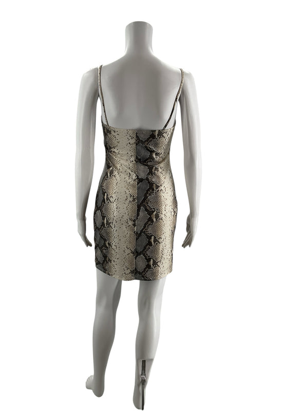 Blue Lush Tan/Brown Snake Pre-Owned Ladies Dress - Size Medium