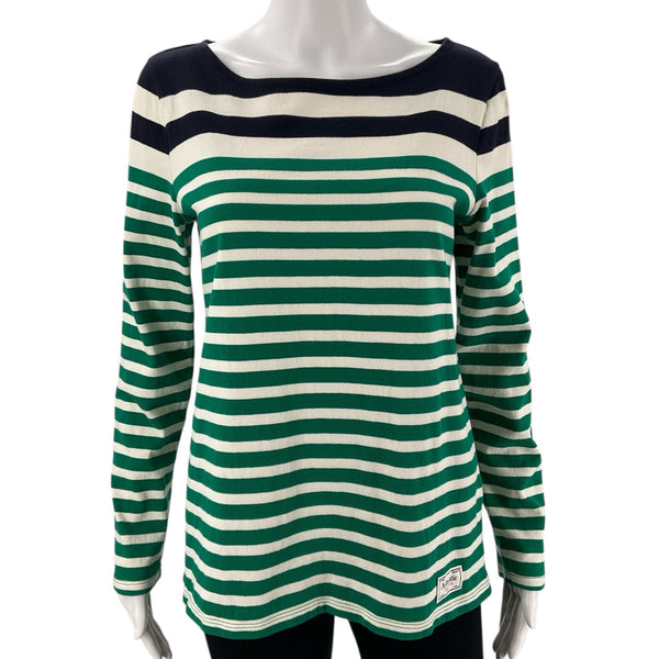 Talbots Navy/White/Green Stripe Pre-Owned Ladies Top - Size Small - Margaret’s Fine Consignment