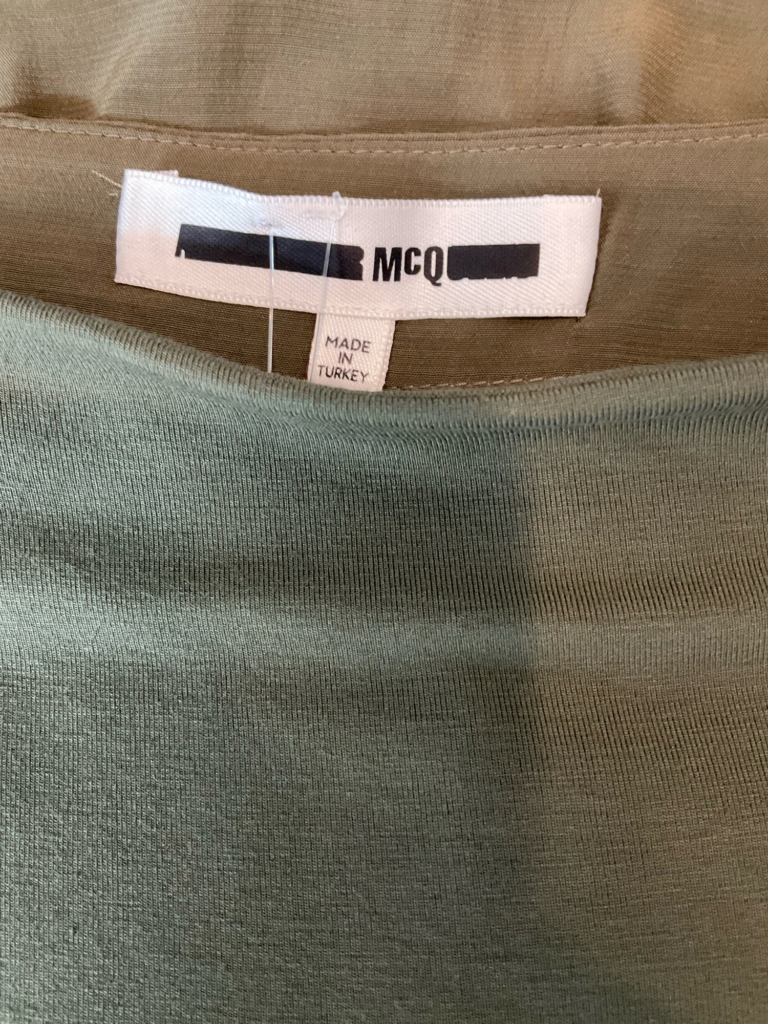 MCQ by Alexander McQueen Army Green Ruched Viscose Maxi Skirt Size Small