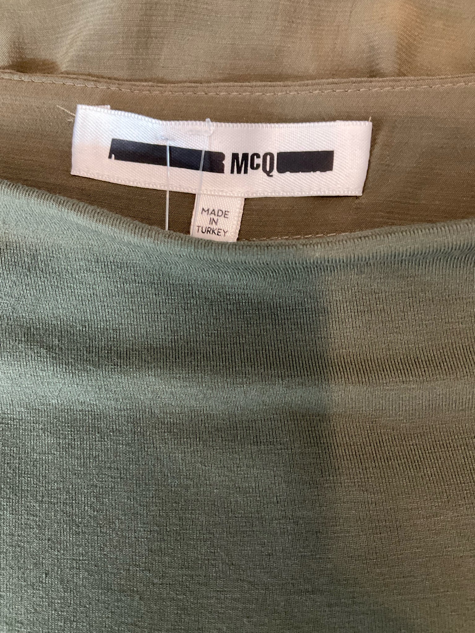 MCQ by Alexander McQueen Army Green Ruched Viscose Maxi Skirt Size Small