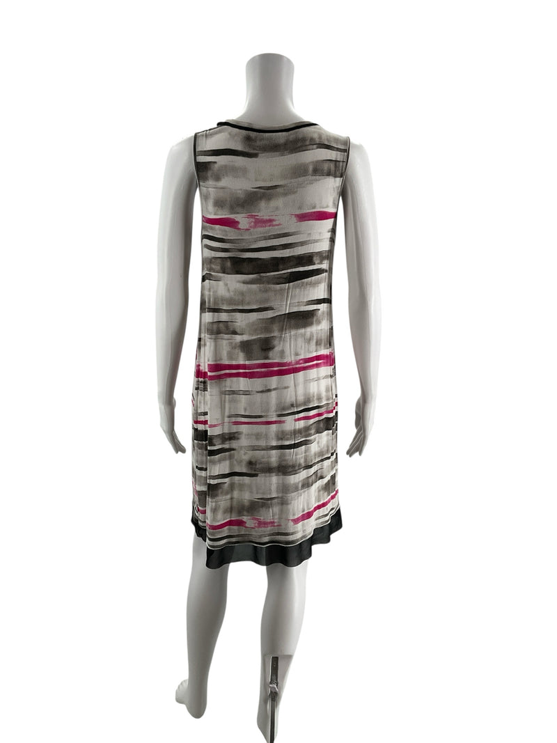 Simply Vera White/Black/Pink Print Pre-Owned Ladies Dress - Size Medium