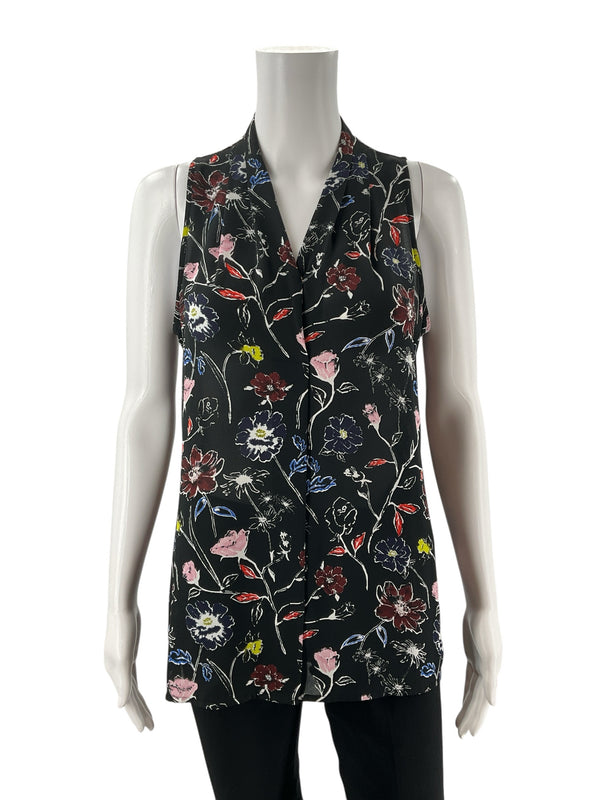 Violet & Claire Black/Multi Floral Pre-Owned Top - Size Medium