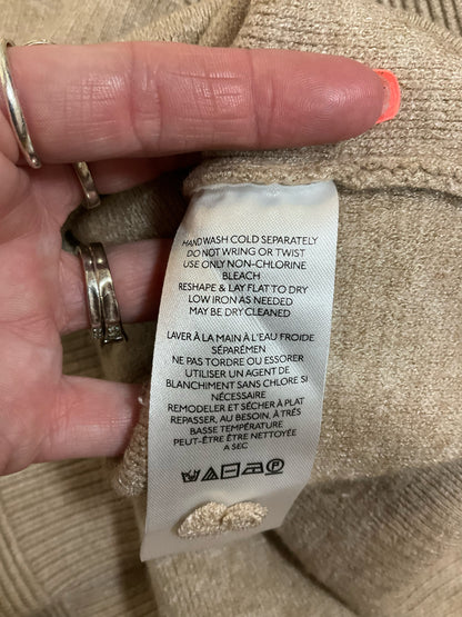 Anthropologie Tan Off-Shoulder Ribbed Knit Sweater Dress Tunic Size XL