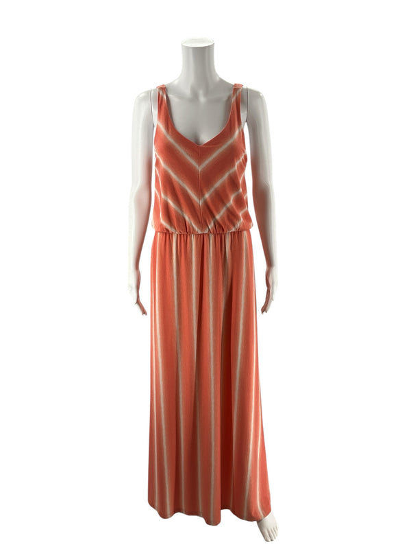 Sonoma Orange/White Print Pre-Owned Ladies Dress - Size Small