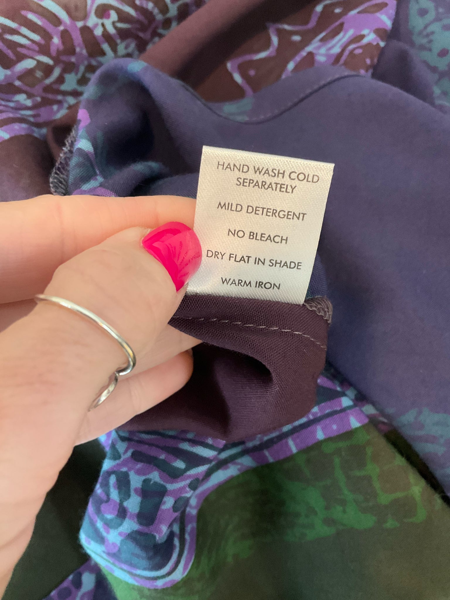 Novica purple/green/blue Maxi Artisan Batik Print Rayon Maxi Dress Purple Green Blue Size Medium - Size M