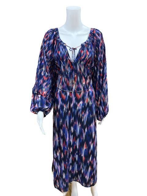 Tommy Bahama Size Medium Blue/Red/Purple Print Consignment Ladies Dress