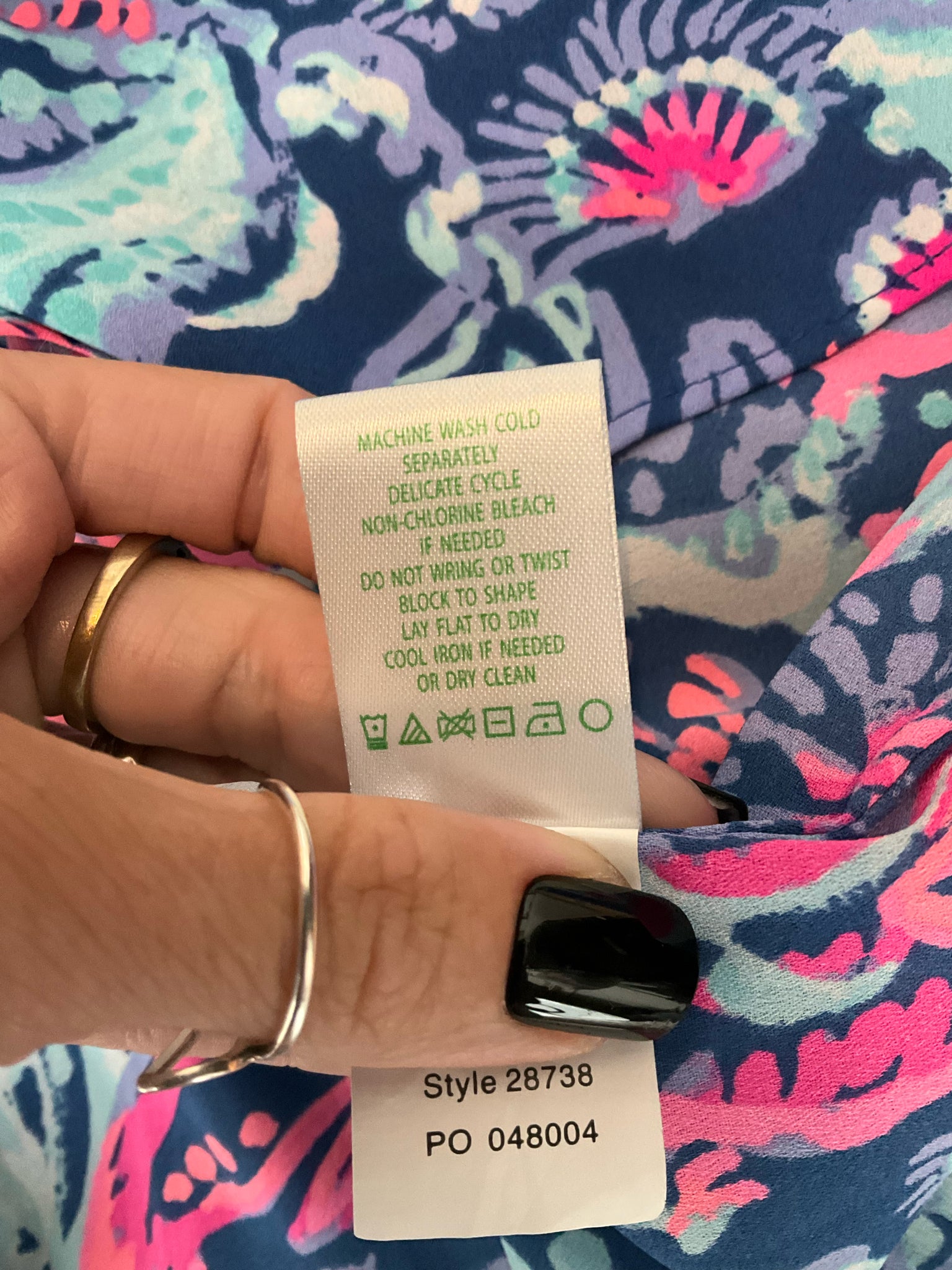 Lilly Pulitzer Elsa Top Catch and Release Print Navy Blue Size L - Downstairs