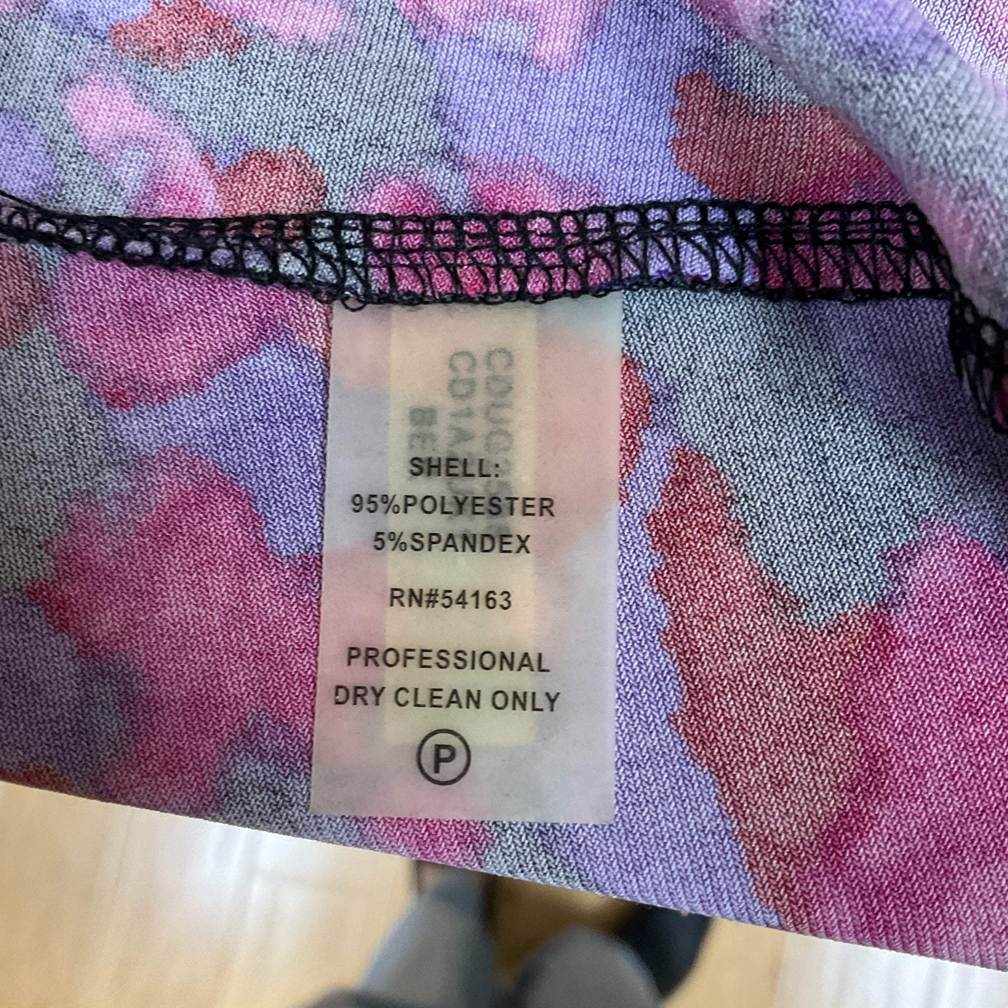 Calvin Klein black/pink/purple A-Line Draped Neck Abstract Animal Print Dress Size 4 - Size 4