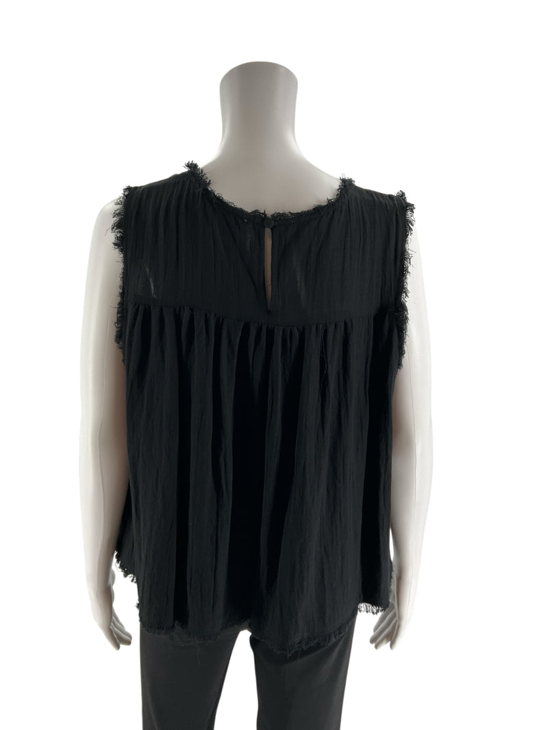 GILLI Black Fringe Pre-Owned Ladies Top - Size 1X
