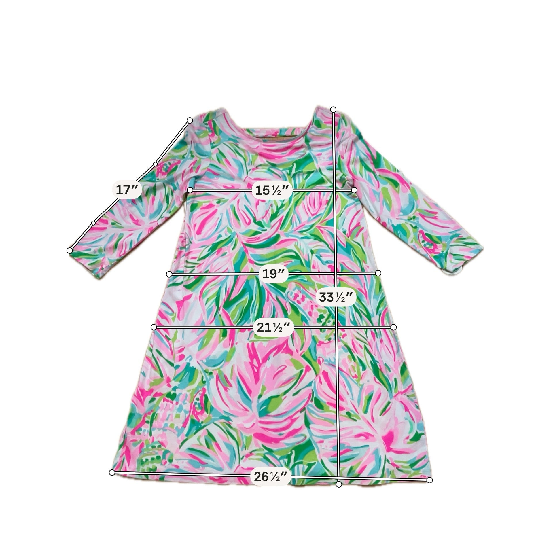 Lilly Pulitzer Nevie Dress Multi Casa Del Sol Floral Tunic Size Small